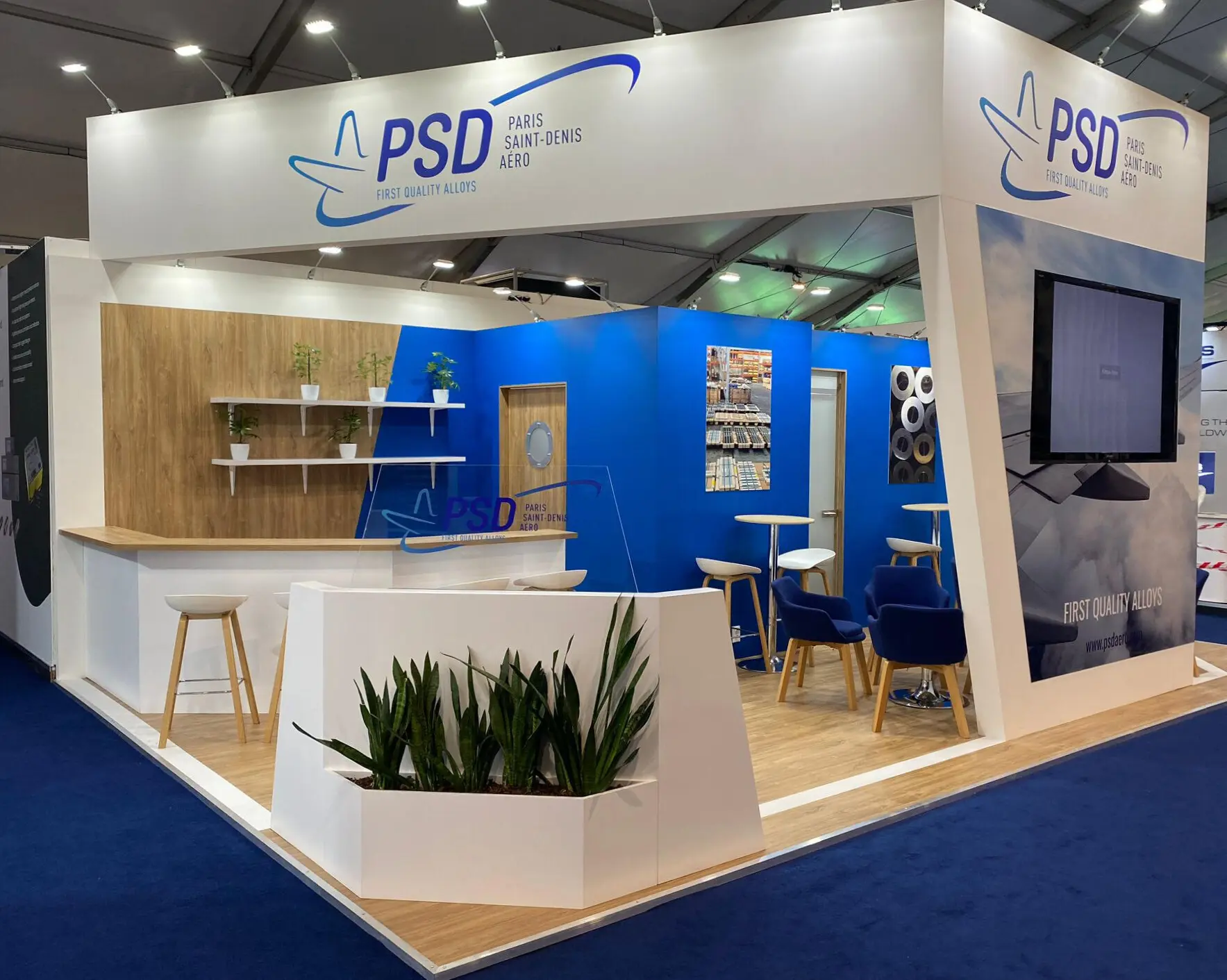 The stand of PSD Aero for the 2024 edition of Farnborough Airshow